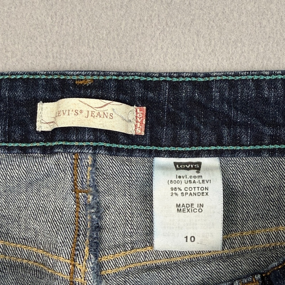 Levis Womens Denim Skirt Size 10 Dark Wash Midi Stretch Classic Jean Skirt Vtg - Picture 4 of 12